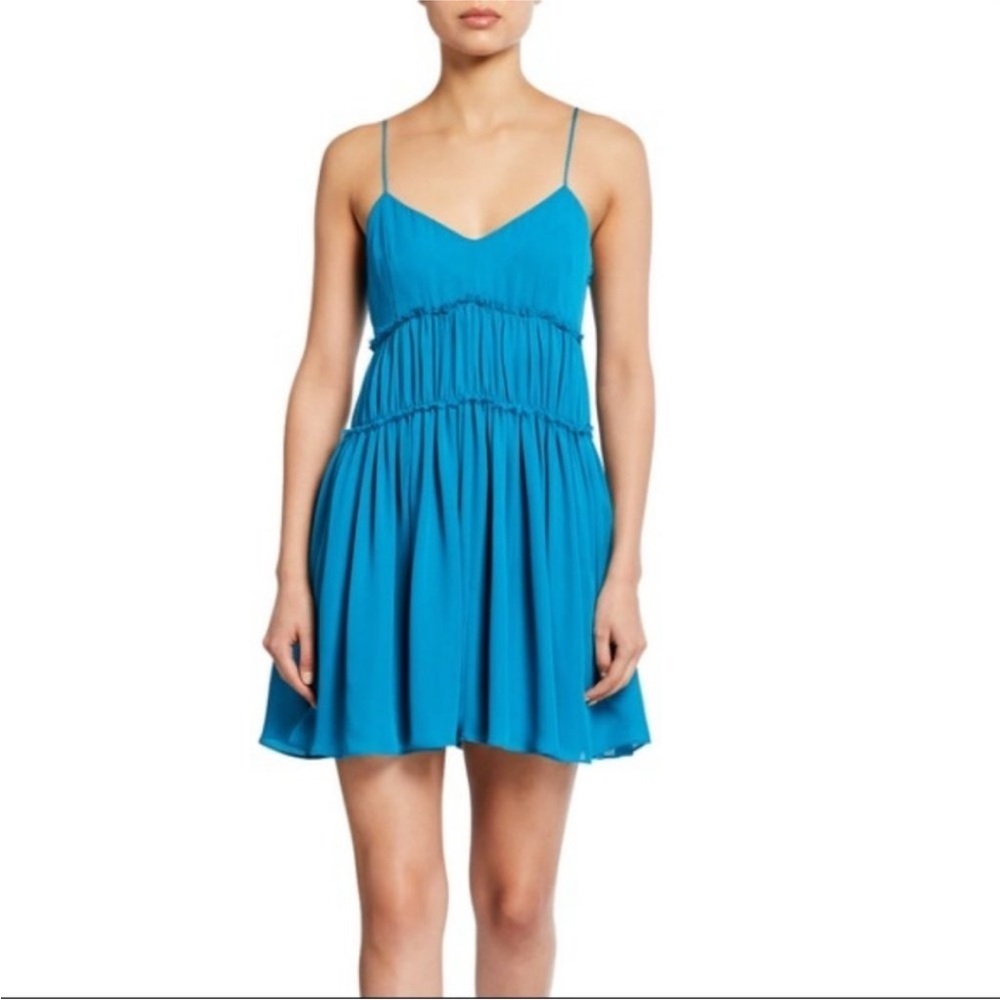 Cing à Sept Phoebe Dress in Pagoda Blue Size 2